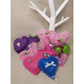 Lavendel filt-hjerter sm