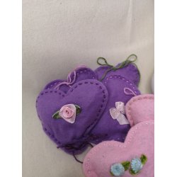 Lavendel filt-hjerter sm�