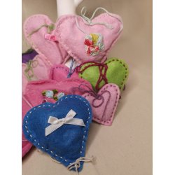 Lavendel filt-hjerter sm�