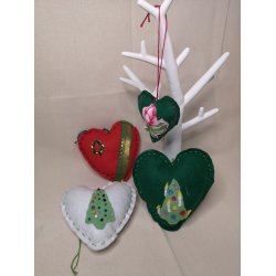 Store filt-hjerter julemotiver