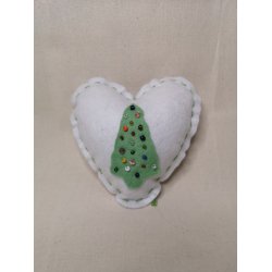 Store filt-hjerter julemotiver