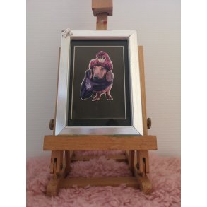 Royal Dachshund i slvfarvetramme