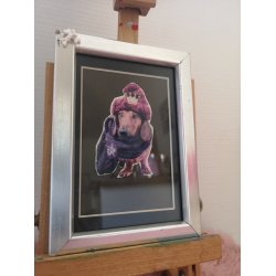 Royal Dachshund i s�lvfarvetramme