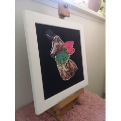 Corny Horse i hvid ramme