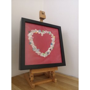 Hjerte Knap i sort ramme