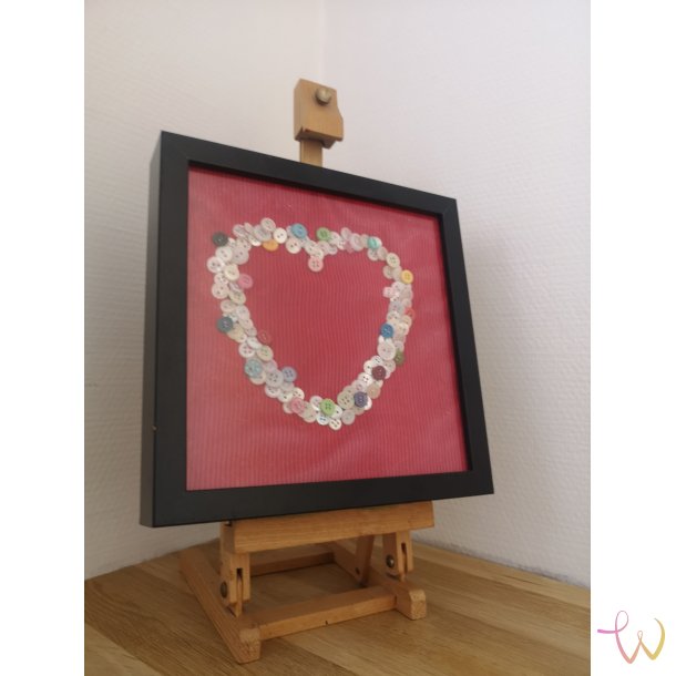 Hjerte Knap i sort ramme