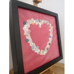 Hjerte Knap i sort ramme