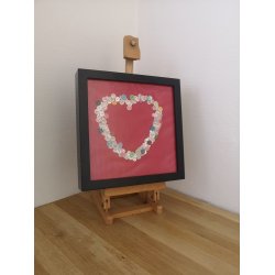 Hjerte Knap i sort ramme